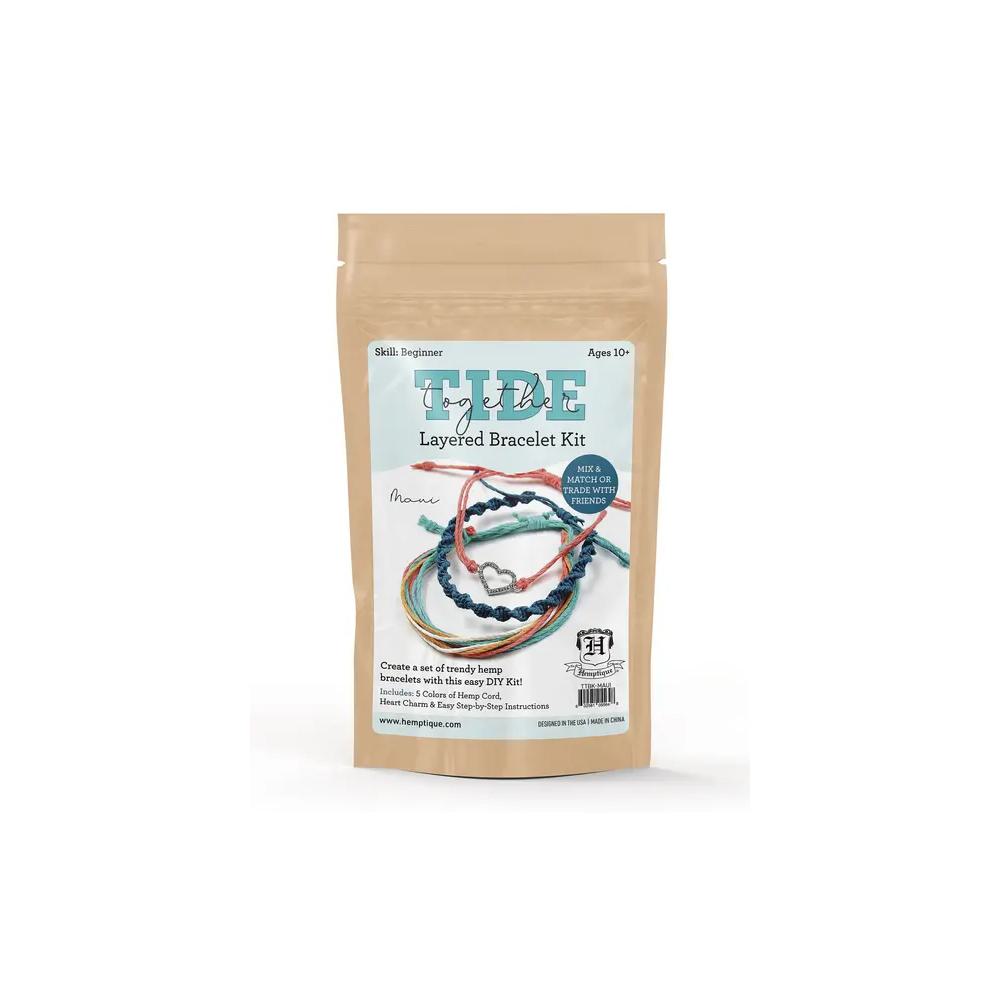 Models & Kits, Art & School, Hemptique, Tide Together, Layered, Hemp Cord, Bracelet Kit, Maui, 956992
